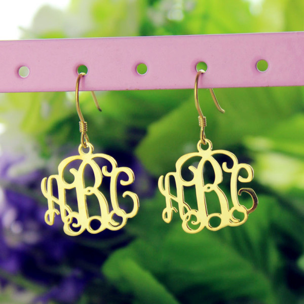 18ct Gold Plated Monogram Earrings - The Name Jewellery™