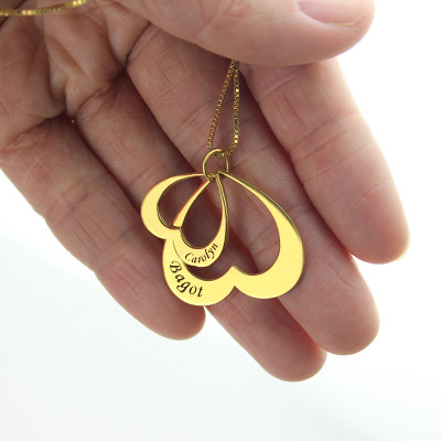 Heart in Heart Name Pendant In 18ct Gold Plated - The Name Jewellery™