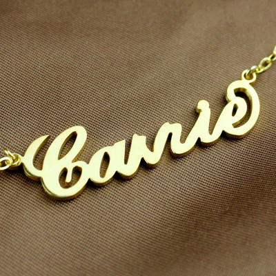 Personalised Carrie Name Necklace Solid Gold 18ct - The Name Jewellery™
