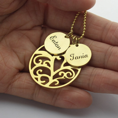 Family Tree Necklace With Name Charm For Mom - The Name Jewellery™