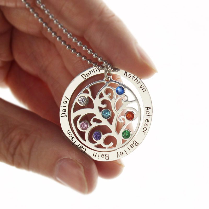 Family Tree Birthstone Necklace for Mom Mothers Necklaces Birthstone  Necklace Mothers Day Gift - Etsy