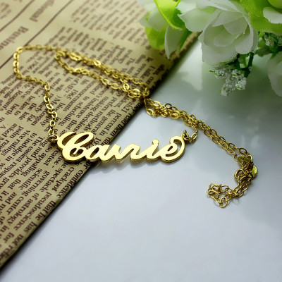 Personalised Carrie Name Necklace Solid Gold 18ct - The Name Jewellery™