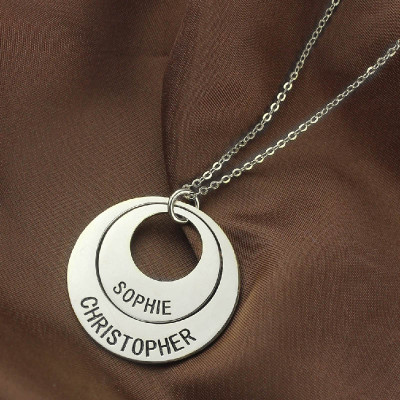 Engraved Ring Mother Necklace Sterling Silver - The Name Jewellery™