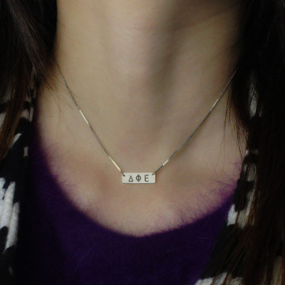 Custom Alpha Gamma Delta Greek Letter Sorority Bar Necklace - The Name Jewellery™