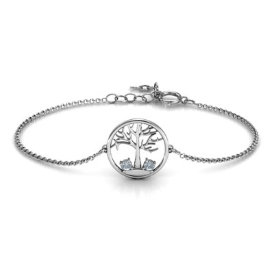 Personalised 1 - 4 Stone Family Tree Bracelet - The Name Jewellery™