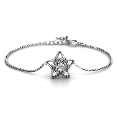 Personalised 3D Star Bracelet with Filigree Detailing - The Name Jewellery™