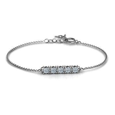 Personalised Classic 5 Birthstone Bracelet - The Name Jewellery™