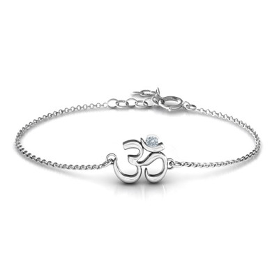 Om - Sound of Universe Bracelet with Round Stone - The Name Jewellery™