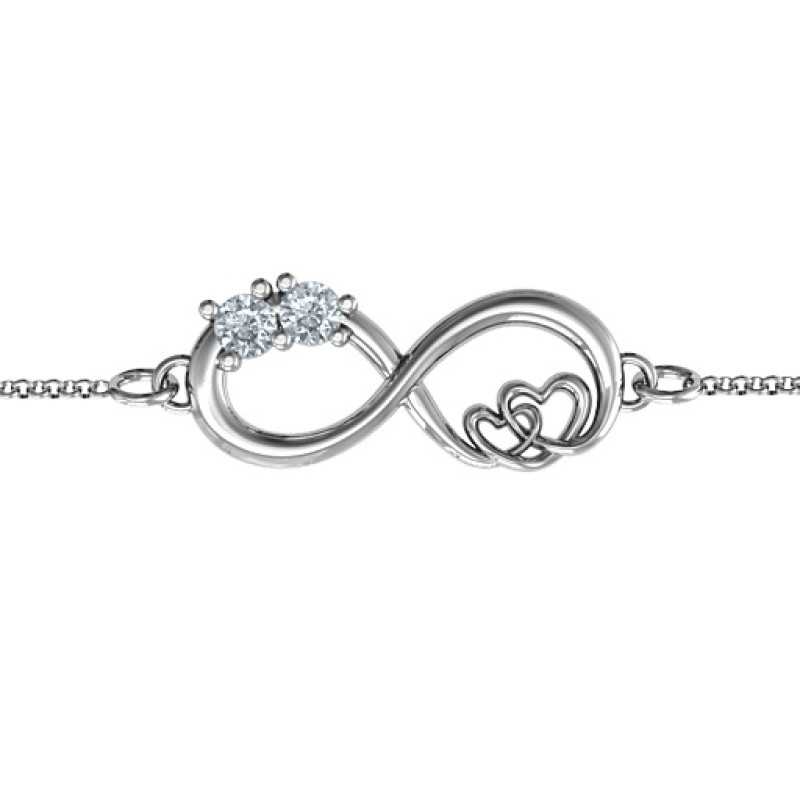 Hyperbola bracelet, Infinity, White, Rhodium plated | Swarovski