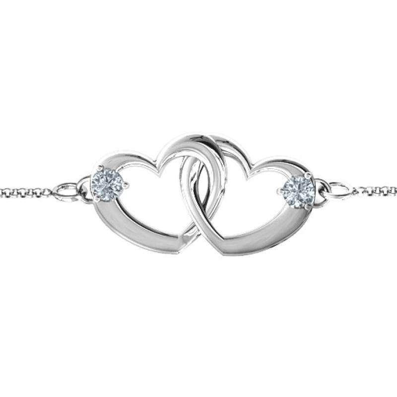 Two Name Bracelet With Heart