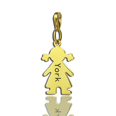 Personalised Baby Girl Pendant Necklace With Name Gold Plated Silver - The Name Jewellery™