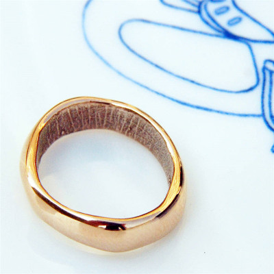 18ct Rose Gold Bespoke Fingerprint Wedding Ring - The Name Jewellery™