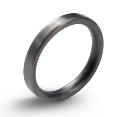3mm Brushed Matte Flat Court Silver Wedding Ring - The Name Jewellery™