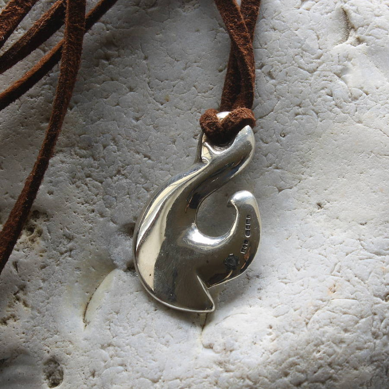 Maori Silver Fish Hook Necklace - The Name Jewellery
