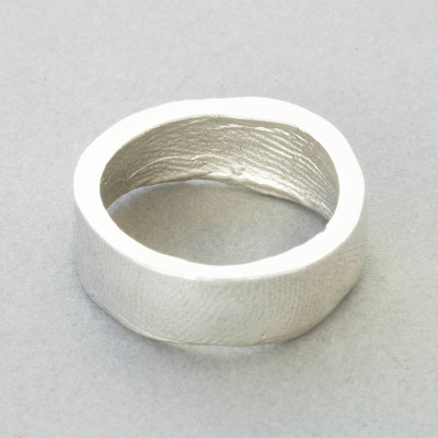18ct White Gold Bespoke Fingerprint Ring - The Name Jewellery™