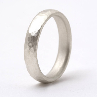 Thin Sterling Silver Hammered Ring - The Name Jewellery™