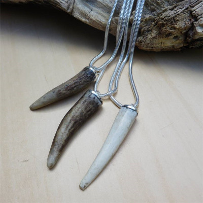 Antler Tip Silver Pendant - The Name Jewellery™