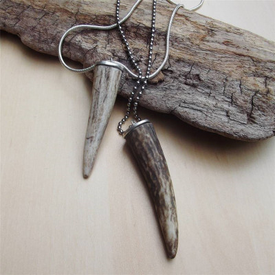 Antler Tip Silver Pendant - The Name Jewellery™
