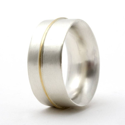 Chunky Ring With 18ct Gold Detail - The Name Jewellery™