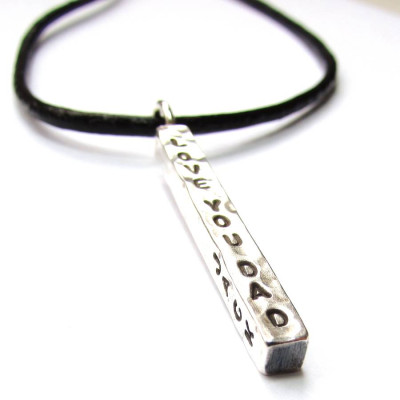 Chunky Silver Bar Necklace - The Name Jewellery™
