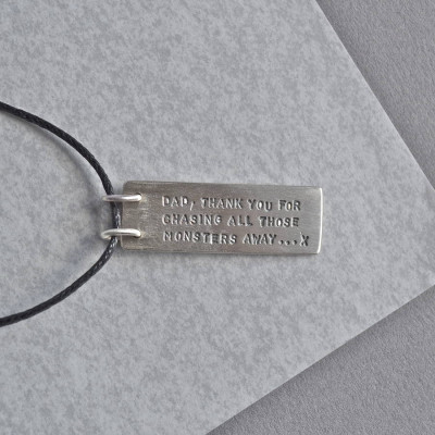 Dads Silver Hidden Message Necklace - The Name Jewellery™