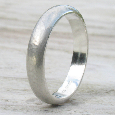 Handmade Sterling Silver Hammered Ring - The Name Jewellery™