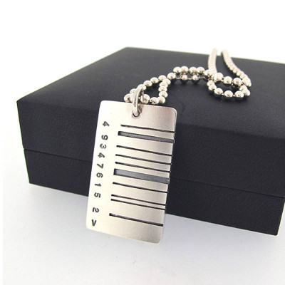 Wide Barcode Tag Pendant - The Name Jewellery™