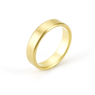 Gents Brushed Pillow Wedding Ring In 18ct Gold - The Name Jewellery™
