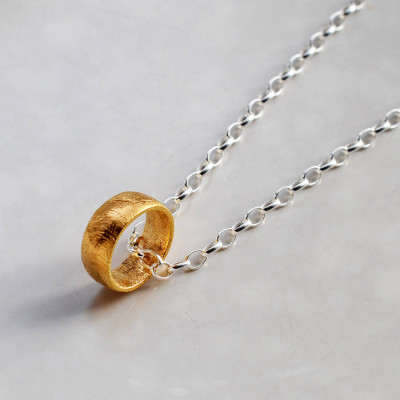 Gold Plated Meteorite Ring Necklace - The Name Jewellery™