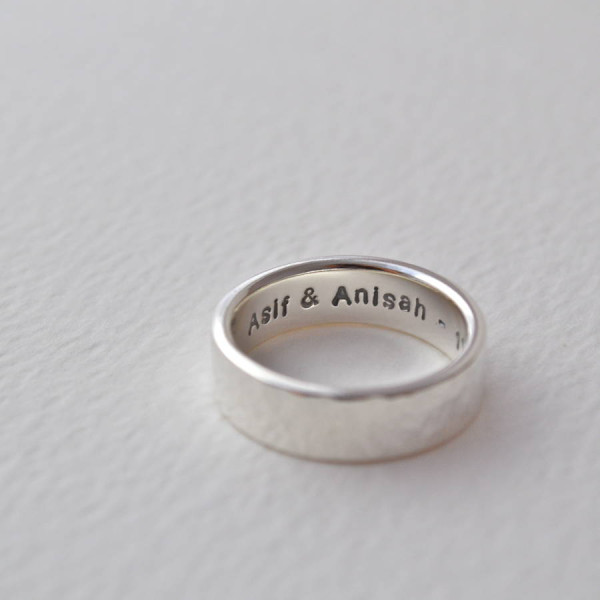 Hammered Silver Hidden Message Ring - The Name Jewellery™