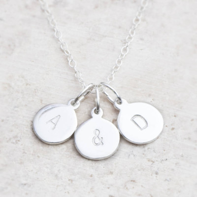 Hand Stamped Silver Personalised Charm Necklace - The Name Jewellery™