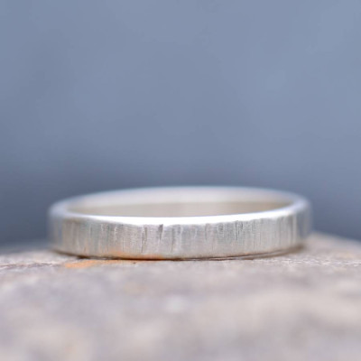 Handmade Silver Rippled Wedding Ring - The Name Jewellery™
