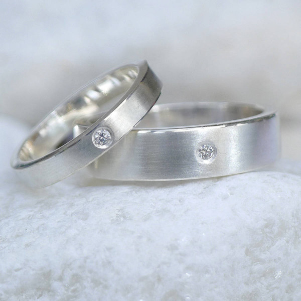 His And Hers Silver Wedding Rings - The Name Jewellery™