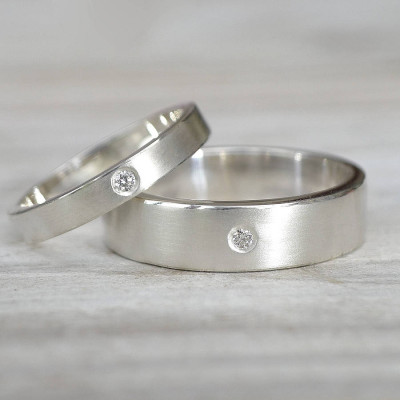 His And Hers Silver Wedding Rings - The Name Jewellery™