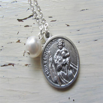Large St Christopher Charm Necklace - The Name Jewellery™