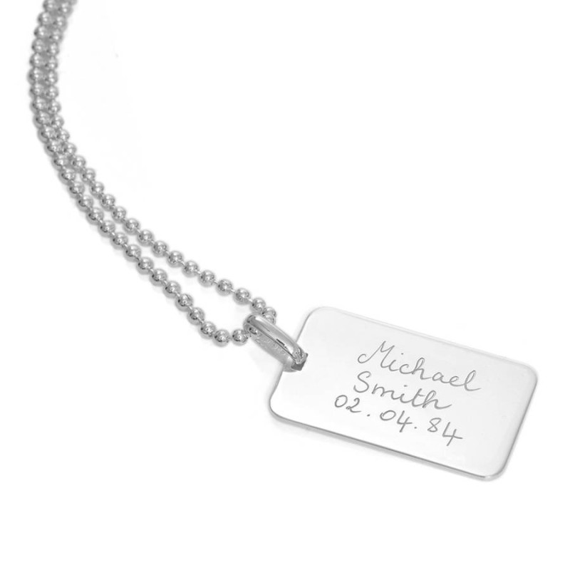 Personalised Silver Dog Tag For Men