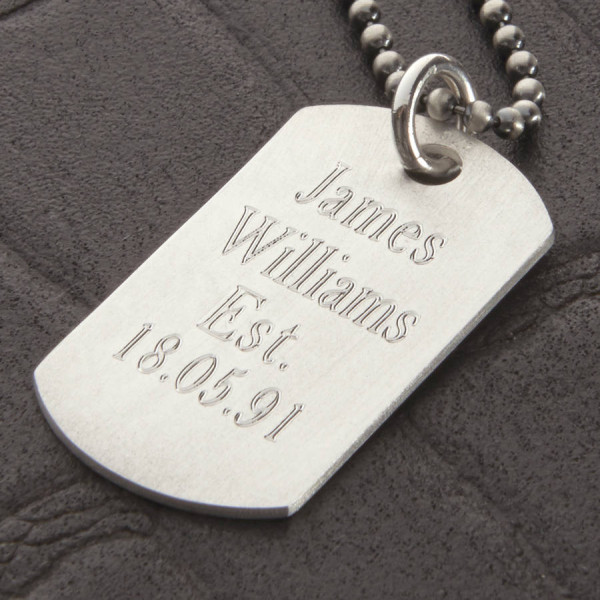 Personalised Sterling Silver Karma Dog Tag Necklace - The Name Jewellery™