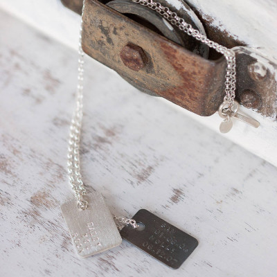 Mens Personalised Silver Tag Necklace - The Name Jewellery™