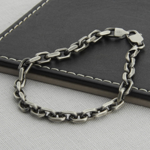 Mens Sterling Silver Anchor Chain Style Necklace - The Name Jewellery™