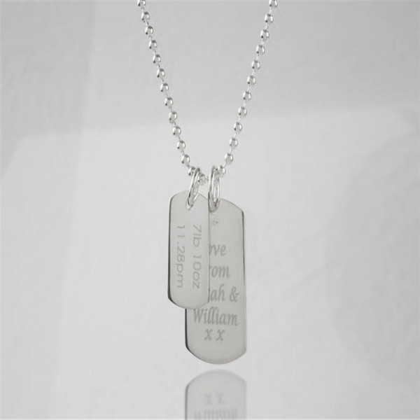 Mens Birth Day Celebration Dog Tags Necklace - The Name Jewellery
