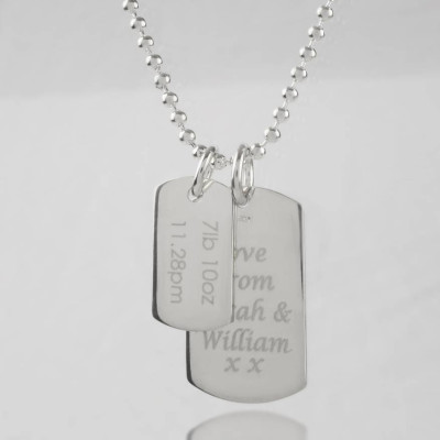 Mens Birth Day Celebration Dog Tags Necklace - The Name Jewellery™