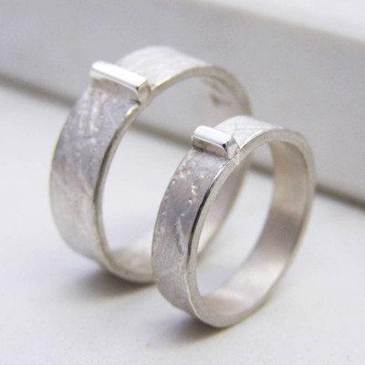 Personalised Contemporary His And Hers Rings - The Name Jewellery™