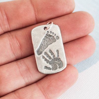 Personalised Handprint Footprint Dog Tag - The Name Jewellery™