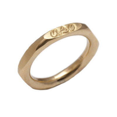 Personalised Hexagonal 18ct Gold Ring - The Name Jewellery™