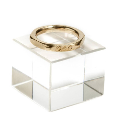Personalised Hexagonal 18ct Gold Ring - The Name Jewellery™
