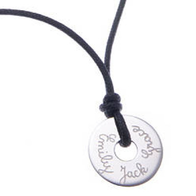Personalised Mens Sterling Silver Open Disc Necklace - The Name Jewellery™