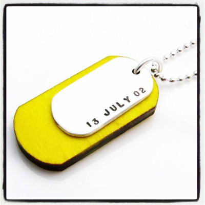 Personalised Silver And Wood Dog Tags - The Name Jewellery™