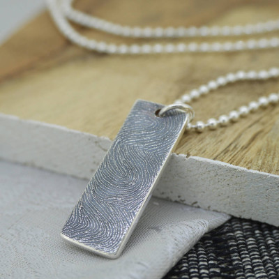 Personalised Silver Ink Fingerprint Necklace - The Name Jewellery™