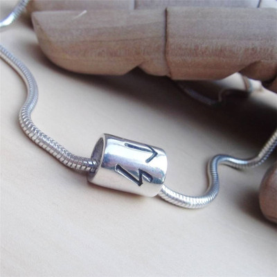 Personalised Silver Rune Thong Necklace - The Name Jewellery™