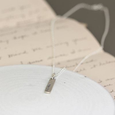 Personalised Sterling Silver Tag Necklace - The Name Jewellery™